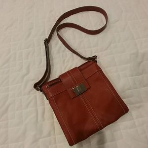 Tignanello red leather crossbody bag